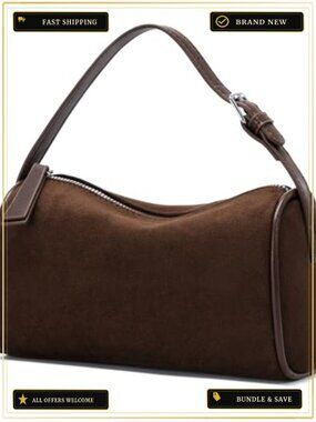 Faux Suede Crossbody Purse Women Shoulder Handbag Adjustable Strap Mini Barrel
